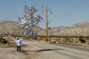 Exhibition view: Héctor Zamora, _Chimera_, Desert X 2023, Coachella Valley (4 March–7 May 2023). Courtesy the artist and Desert X. Photo: Lance Gerber.